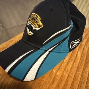 VINTAGE Jacksonville Jaguars Hat Cap Reebok NFL authentic sideline Flex One-Size
